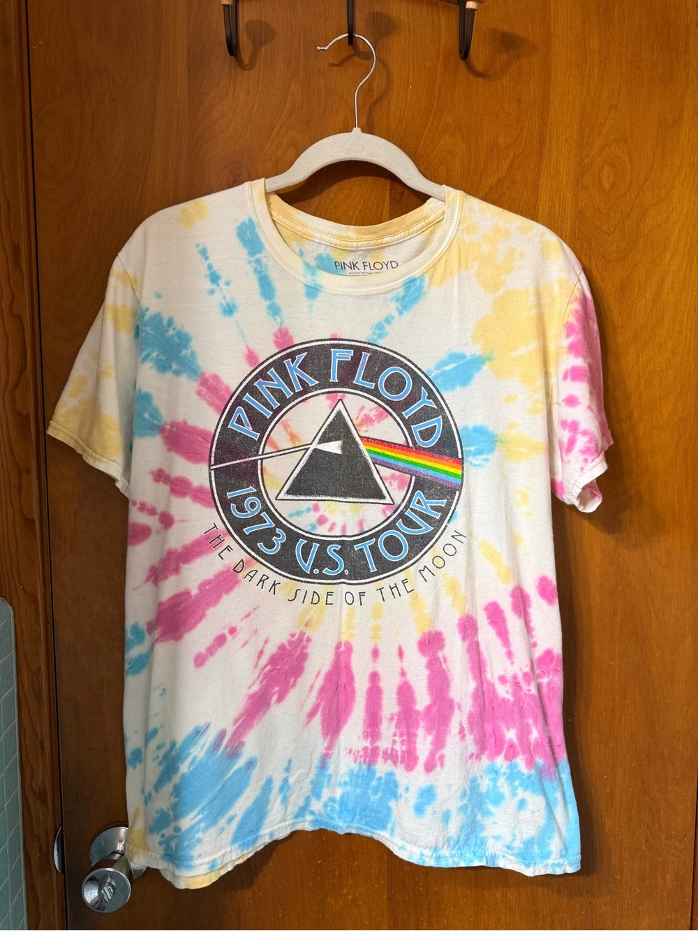 Pink Floyd Tie-Dye Tee in Blue and Yellow - Picture 1 of 4